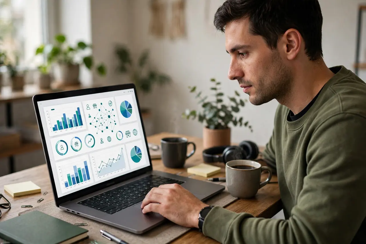 Assistant managing an affiliate program dashboard