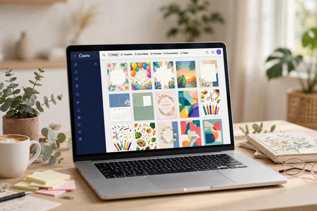 Canva free interface for designing templates