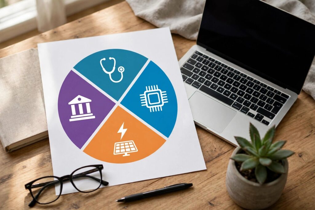 Diversified dividend portfolio spanning multiple industry sectors