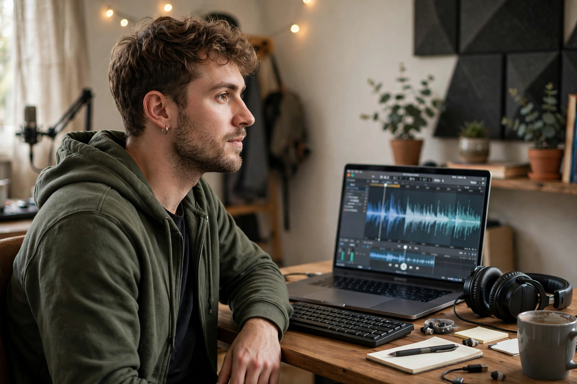 Freelancer editing pauses out of online course audio