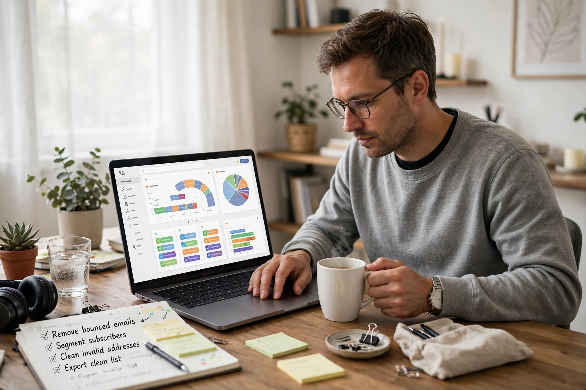 Freelancer cleaning and segmenting an email subscriber list