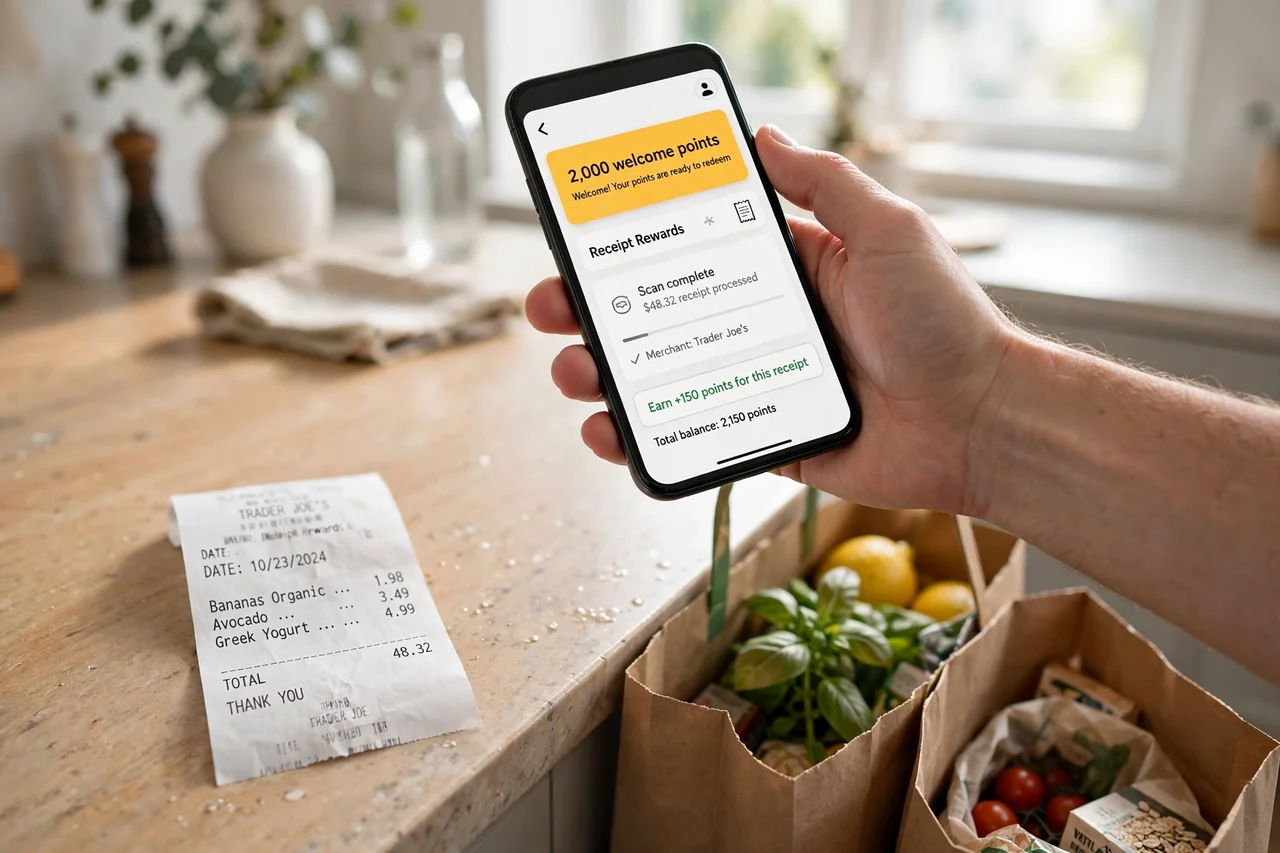Fetch Rewards app showing 2,000 welcome points