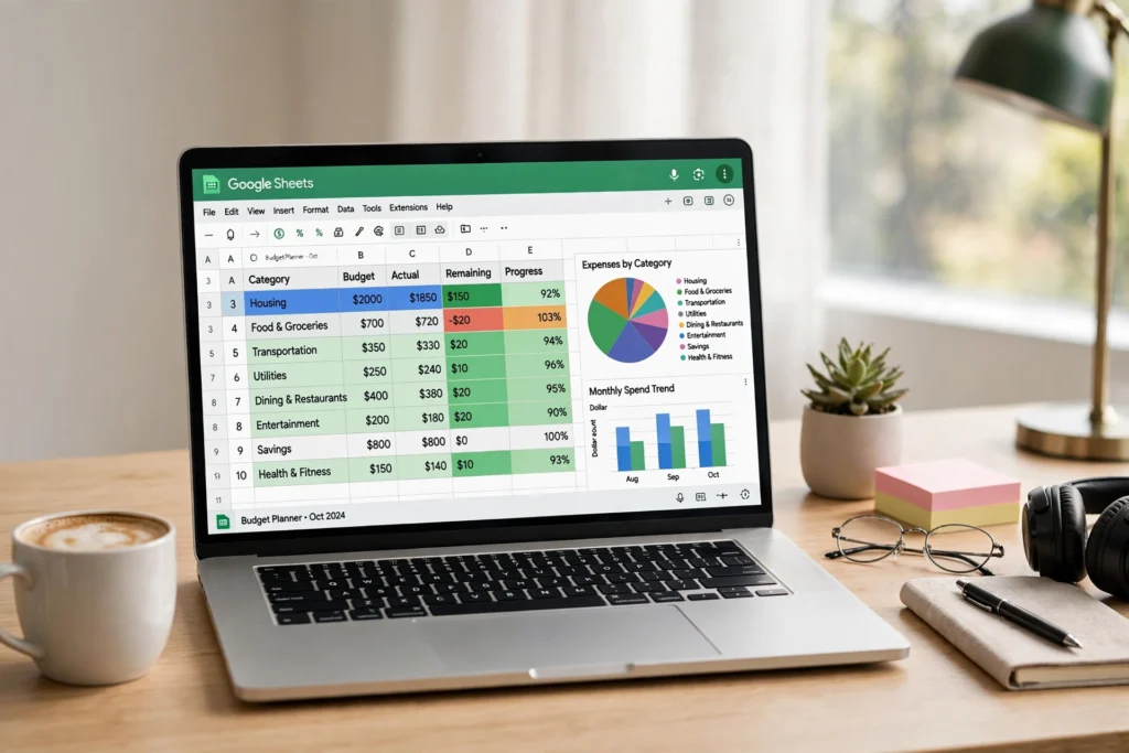 Google Sheets budget planner template