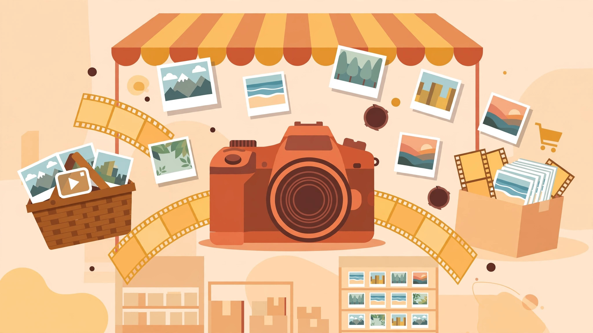 Stock photos and B-roll video clips