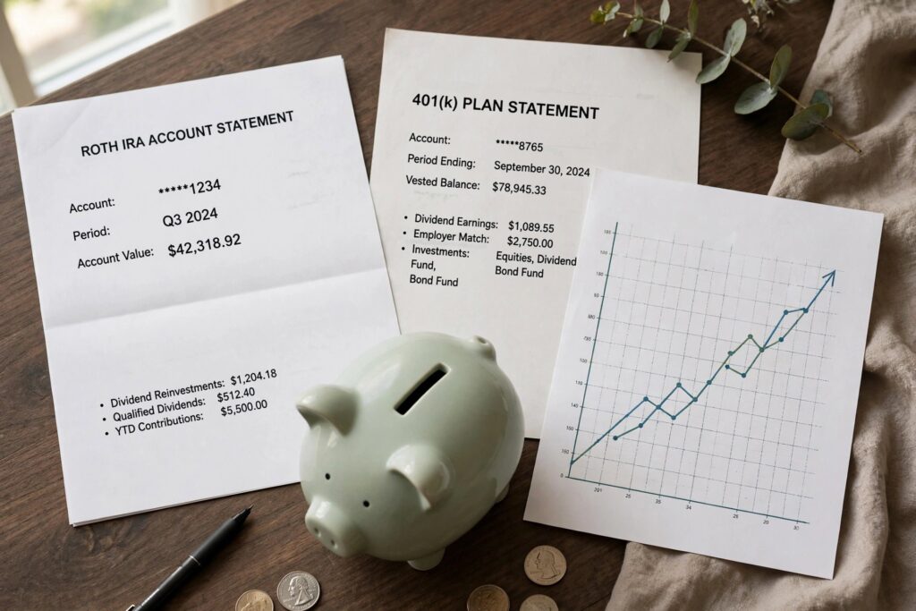 Retirement accounts sheltering dividend investments from taxes