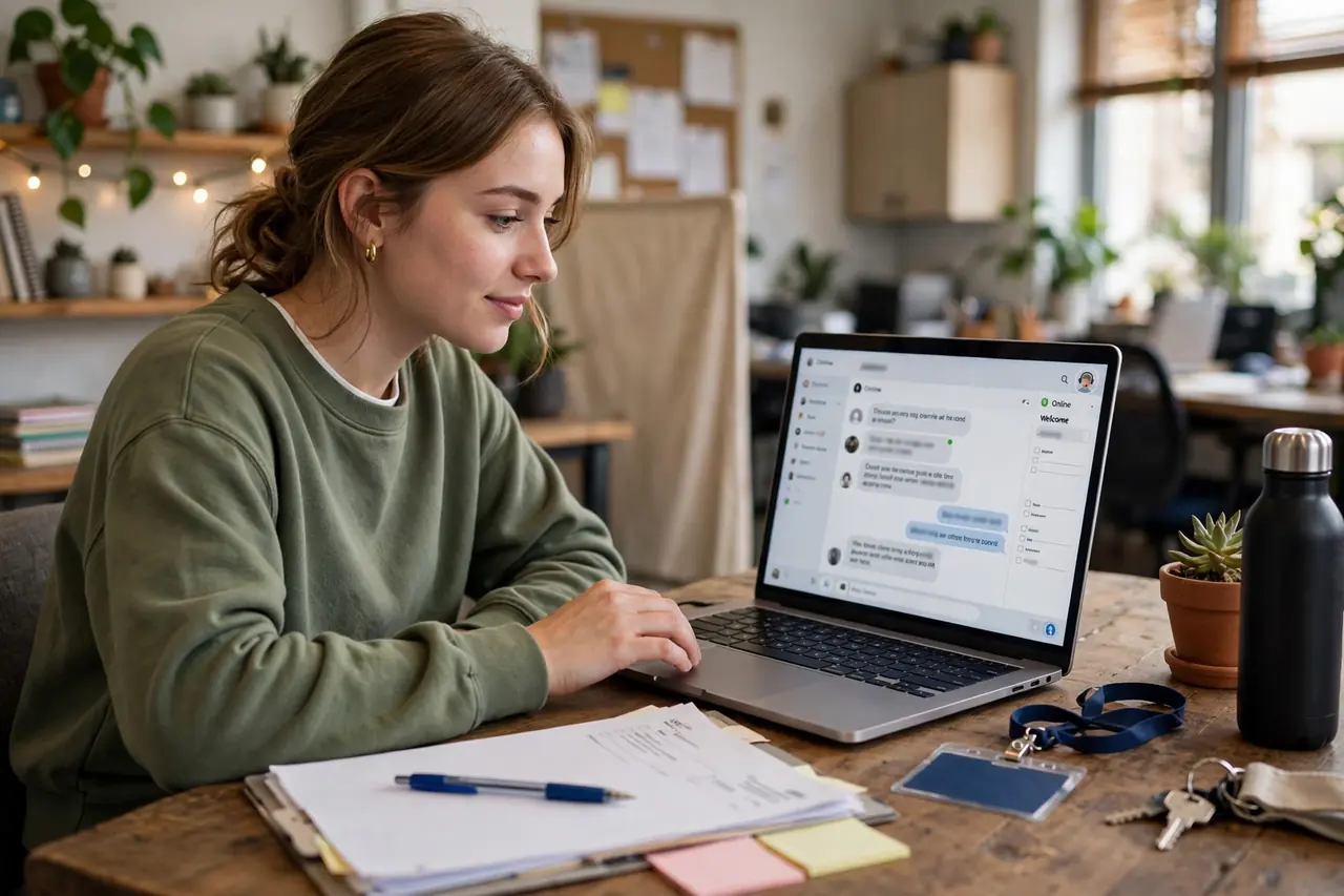AI HR onboarding chatbot guiding a new employee