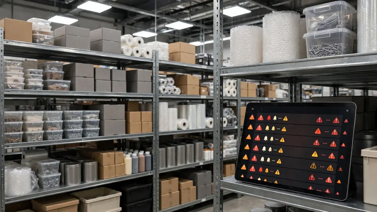 Inventory alert dashboard with low-stock warnings from a retail audit