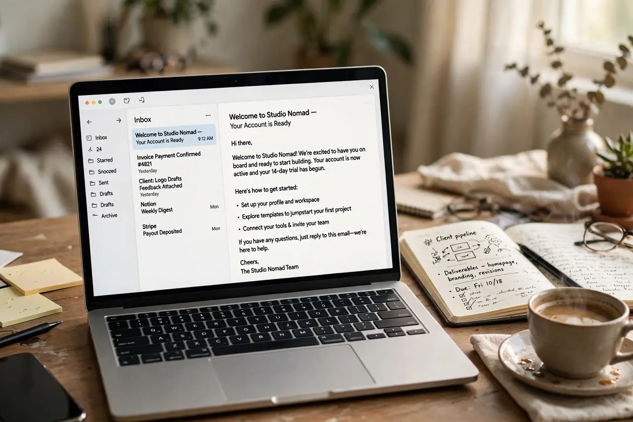 Jasper AI generating client onboarding email templates