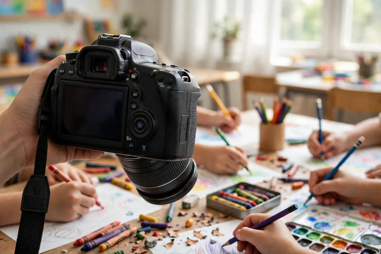 Teacher licensing classroom photos to stock sites for royalties