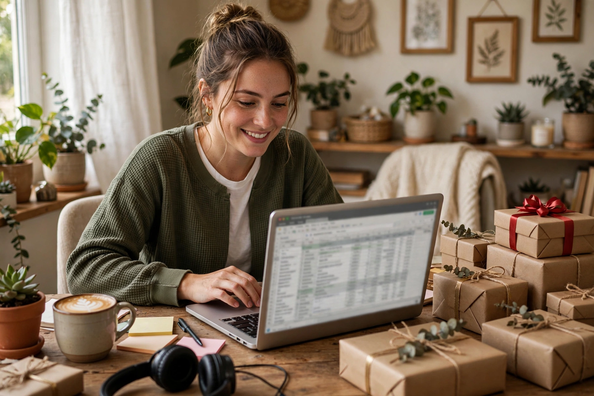 Freelancer managing giveaway entries and selecting contest winners