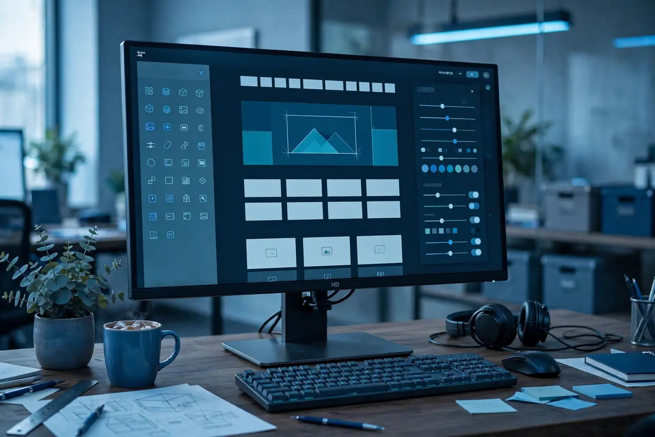 No-code developer building a website in Webflow