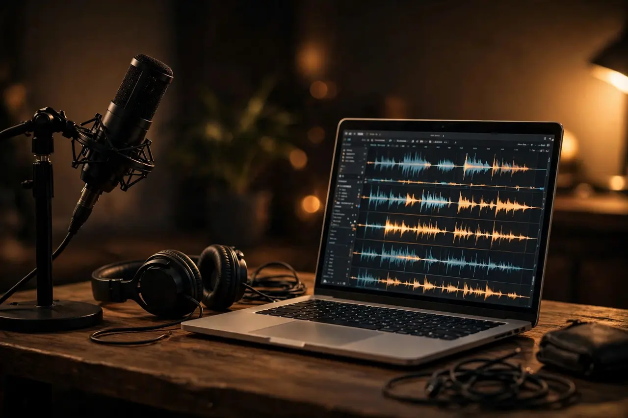 Virtual assistant editing podcast show notes and episode audio