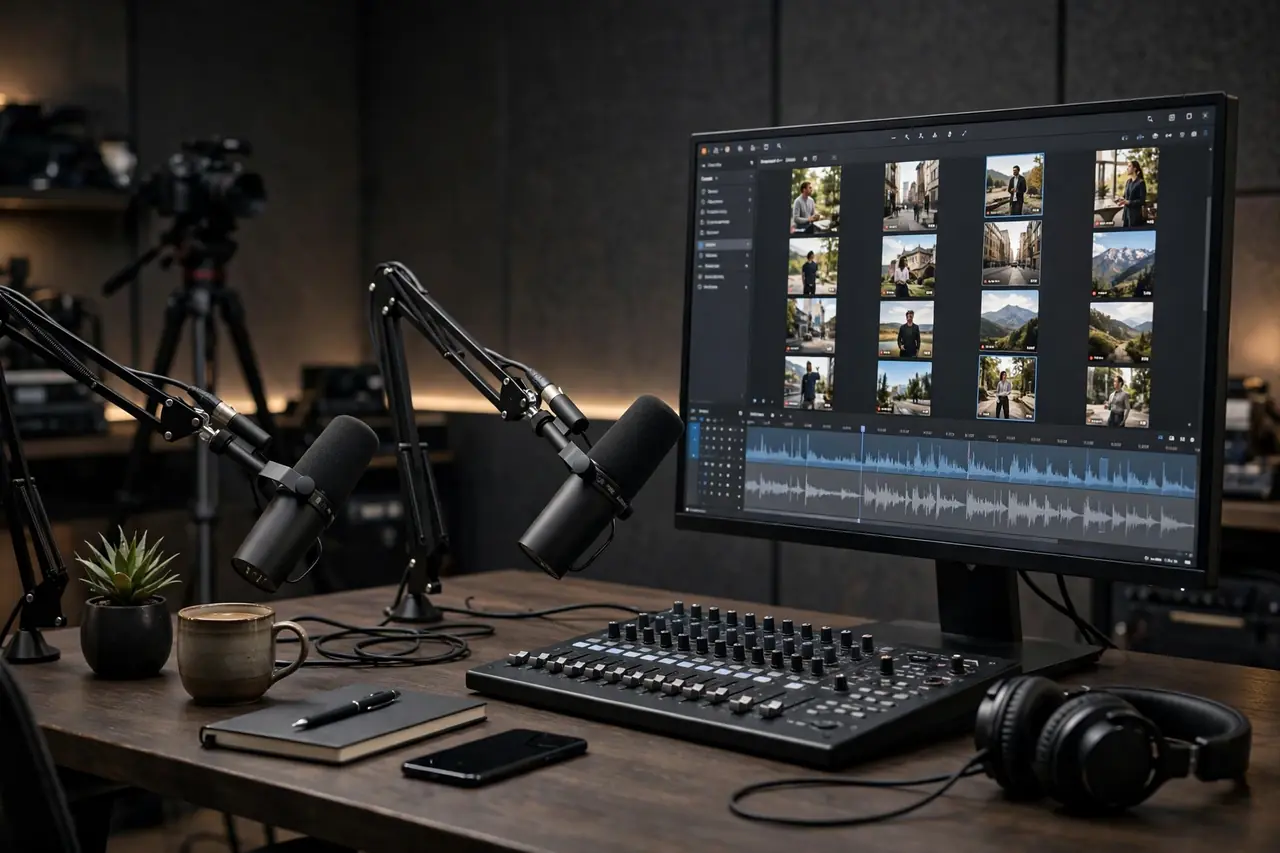 AI-edited video clips made from a podcast episode