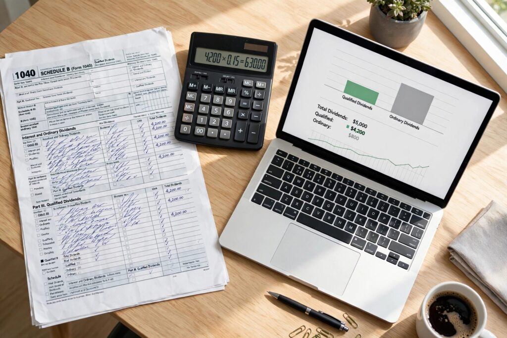 Tax comparison showing qualified dividend advantages