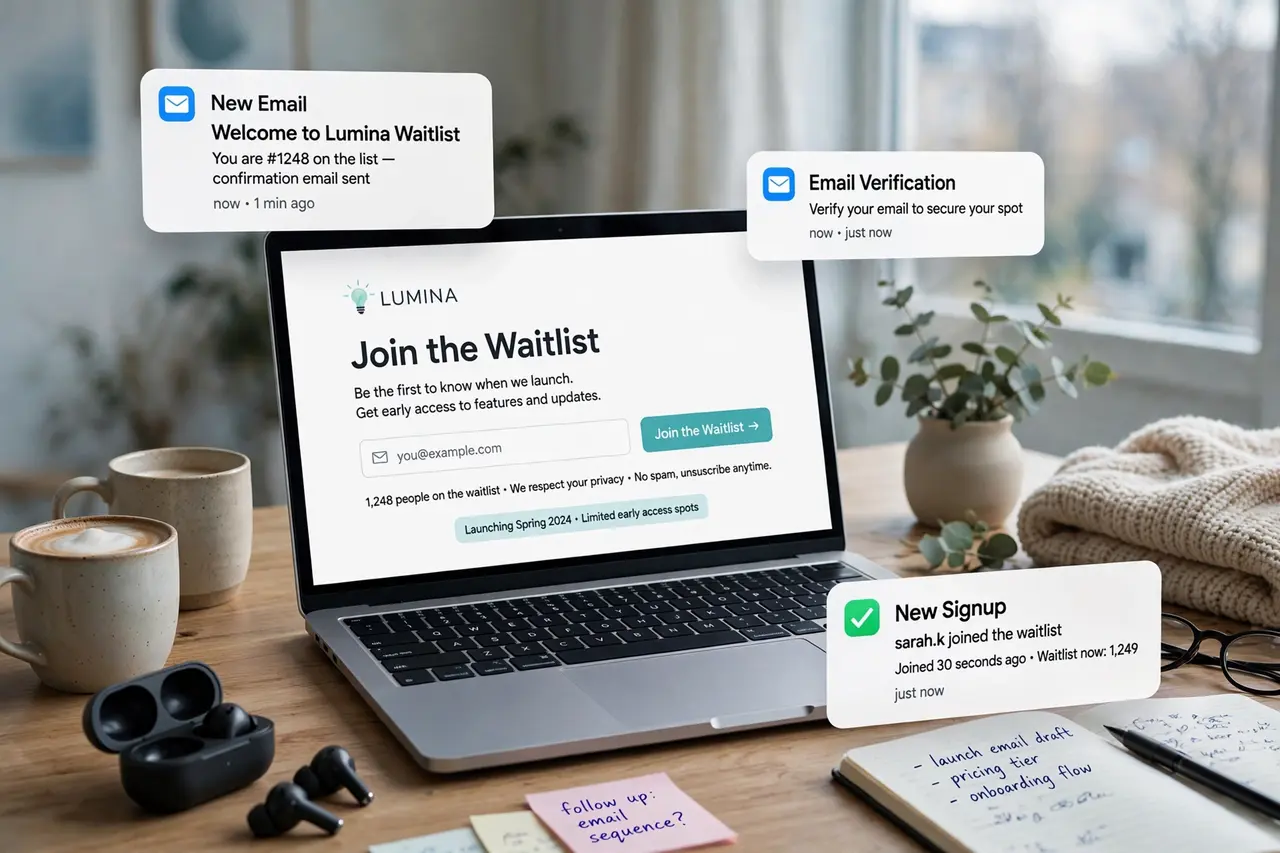 Validating course demand with a waitlist signup page