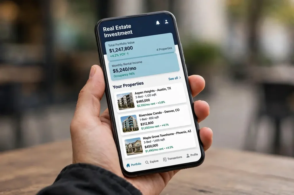 Mobile apps for fractional real estate investing