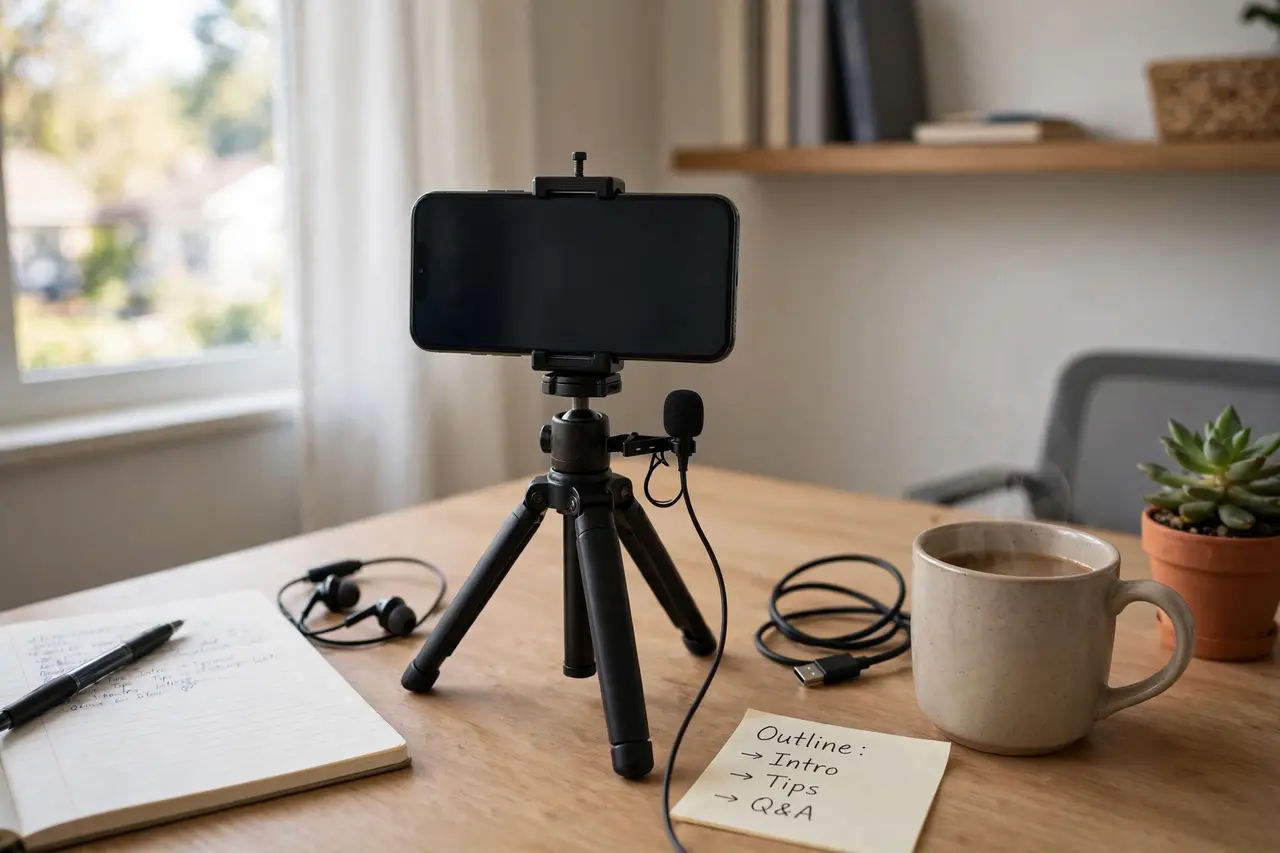Simple home recording setup for an online course