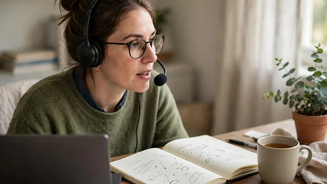 Remote interpreter providing language services via headset at home