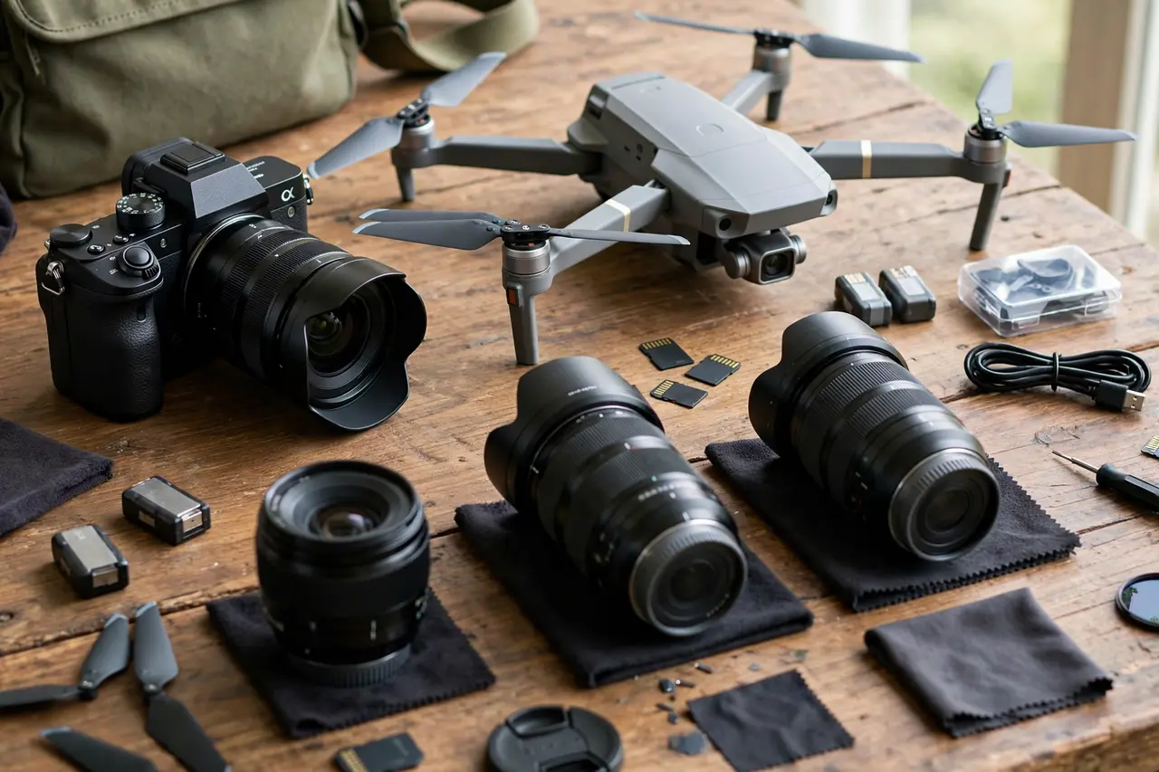 Camera and photography gear ready for rental