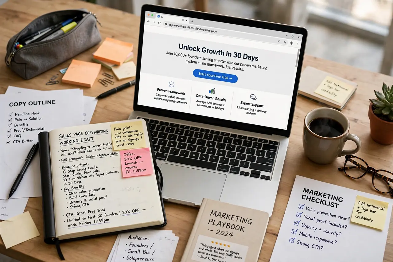 Sales page copywriting freelance niche