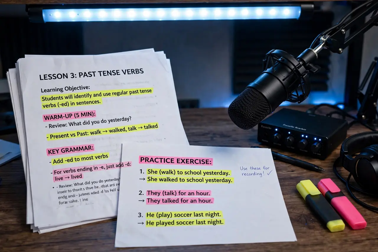 Writing a script for an online course lesson
