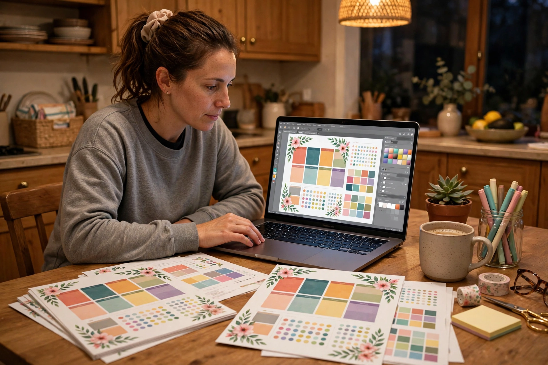 Single parent creating printable planners to sell on Etsy