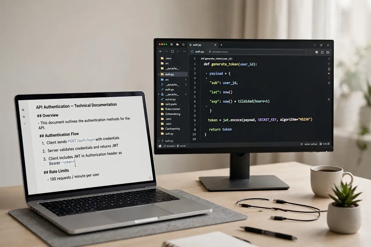 Technical writer creating software documentation and user guides