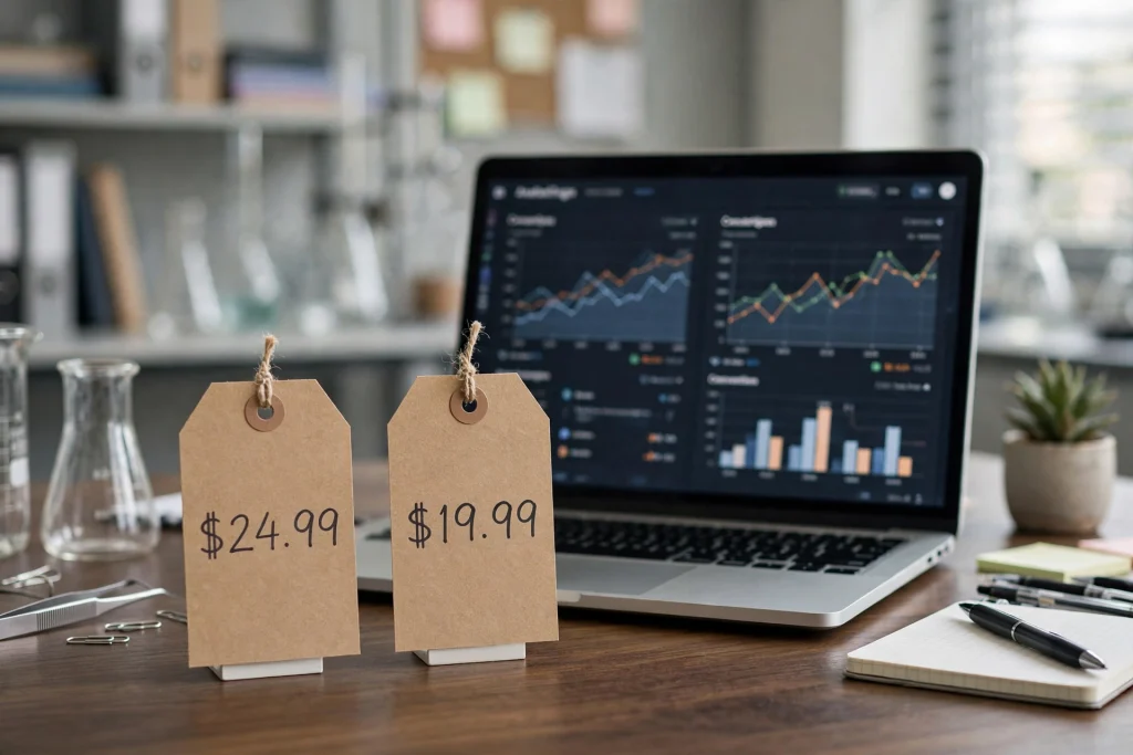 Testing different price points for digital products
