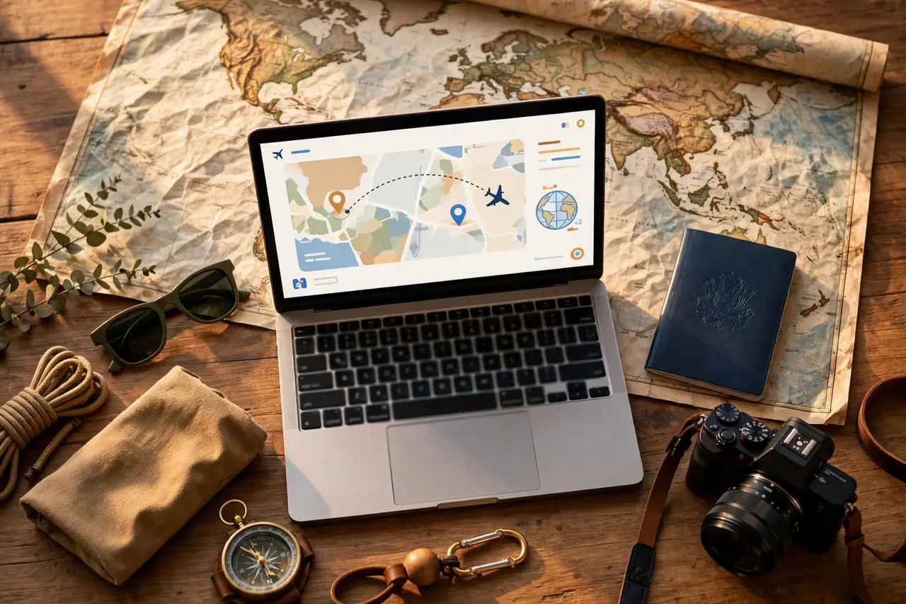 Travel planning virtual assistant creating a detailed trip itinerary