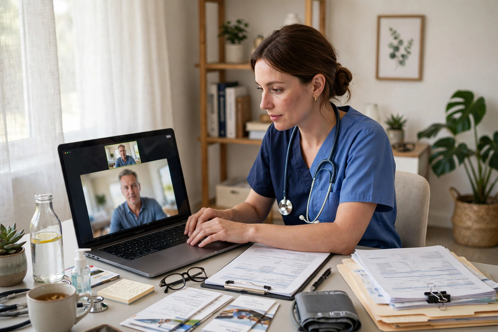 UnitedHealth Group remote healthcare worker at home desk