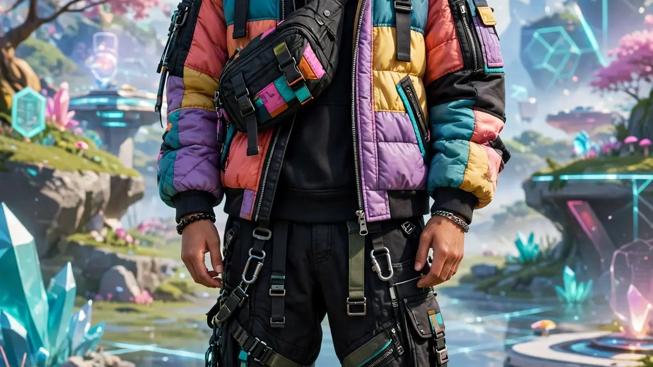 Digital avatar wearing custom virtual clothing designed for Roblox