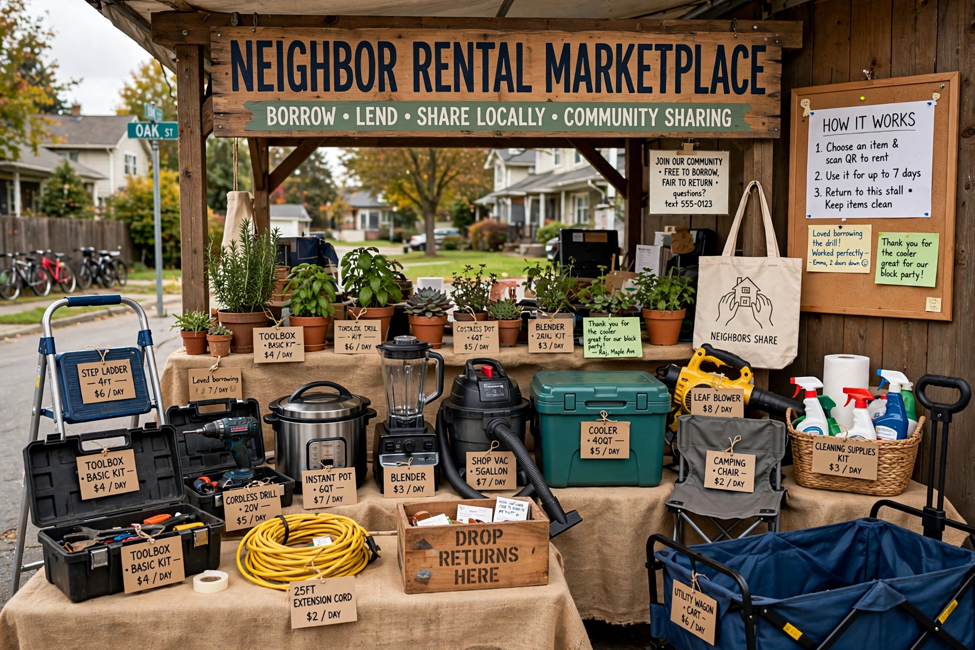 Yoodlize app showing various items available for local rental