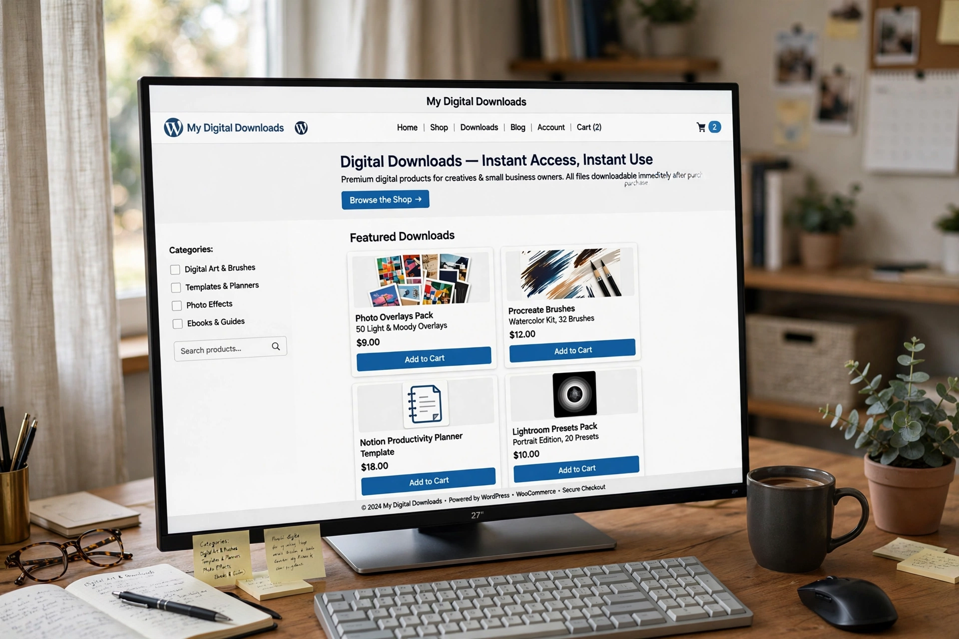 WordPress website with Easy Digital Downloads store